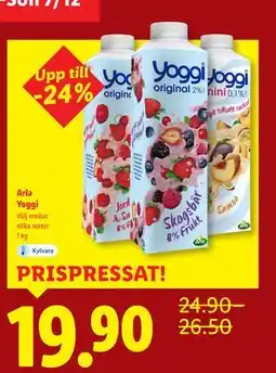 Lidl Arla Yoggi, SEK 19.9 erbjuda