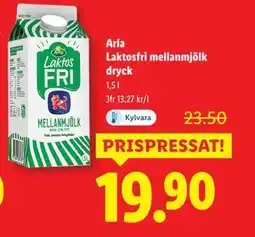 Lidl Arla Laktosfri mellanmjölk dryck, SEK 19.9 erbjuda
