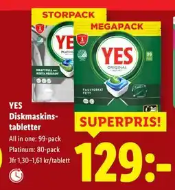 Lidl YES Diskmaskinstabletter, SEK 129 erbjuda