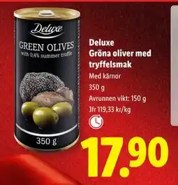 Lidl Deluxe Gröna oliver med tryffelsmak, SEK 17.9 erbjuda