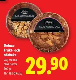Lidl Deluxe Frukt- och nötkaka, SEK 29.9 erbjuda