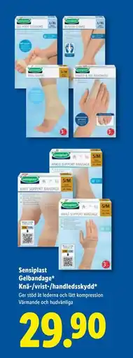 Lidl Sensiplast Gelbandage* Knä-/vrist-/handledsskydd, SEK 29.9 erbjuda