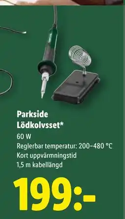 Lidl Parkside Lödkolvsset, SEK 199 erbjuda
