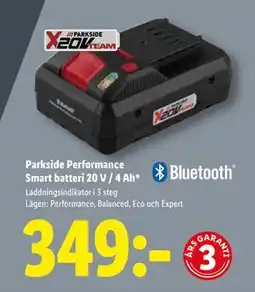 Lidl Parkside Performance Smart batteri 20 V / 4 Ah, SEK 349 erbjuda