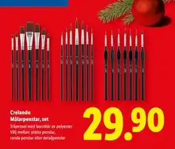 Lidl Crelando Målarpenslar, set, SEK 29.9 erbjuda
