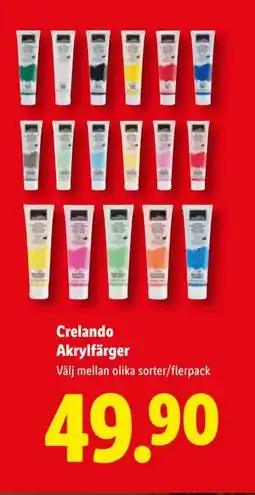Lidl Crelando Akrylfärger, SEK 49.9 erbjuda