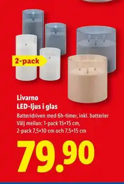 Lidl Livarno LED-ljus i glas, SEK 79.9 erbjuda