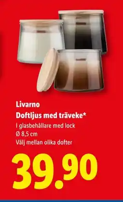 Lidl Livarno Doftljus med träveke, SEK 39.9 erbjuda