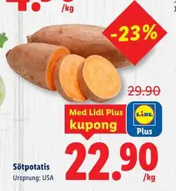 Lidl Sötpotatis, Pris i appen erbjuda