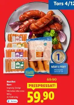 Lidl Matriket Korv, SEK 59.9 erbjuda