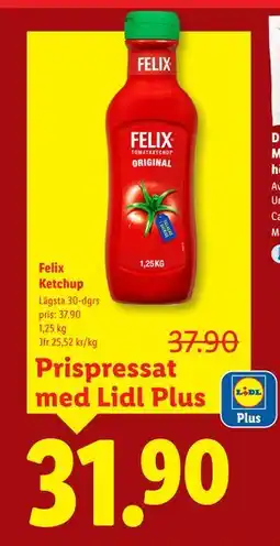 Lidl Felix Ketchup, Pris i appen erbjuda