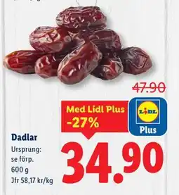 Lidl Dadlar, Pris i appen erbjuda