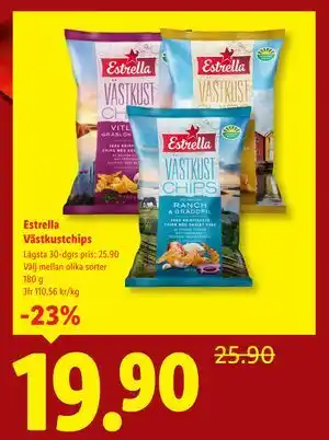 Lidl Estrella Västkustchips, SEK 19.9 erbjuda