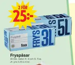 Matöppet Fryspåsar, SEK 25 erbjuda