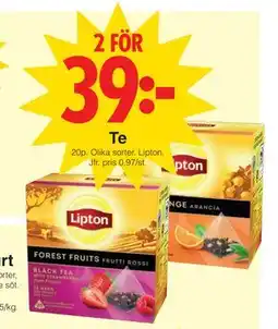 Matöppet Te, SEK 39 erbjuda