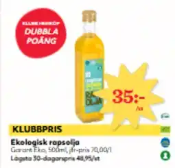 Hemköp Ekologisk rapsolja erbjuda