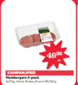 Hemköp Hamburgare 4-pack erbjuda