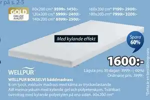 WELLPUR BOKSELVI bäddmadrass, SEK 1600