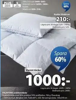 JYSK FALKETIND anddunstäcke, SEK 1000 erbjuda