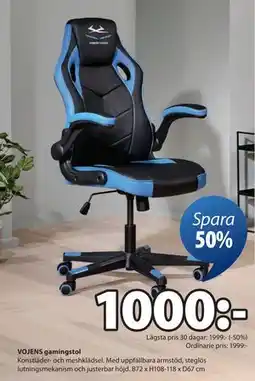 JYSK VOJENS gamingstol, SEK 1000 erbjuda