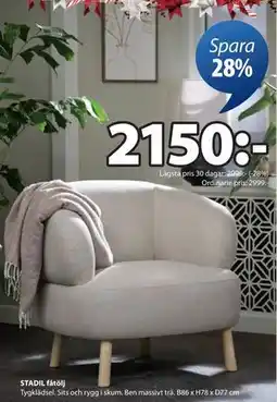JYSK STADIL fåtölj, SEK 2150 erbjuda