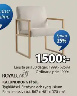 JYSK KALUNDBORG fåtölj, SEK 1500 erbjuda