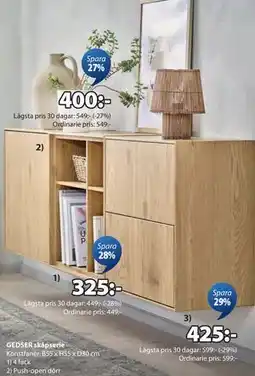 JYSK GEDSER skåpserie, SEK 400 erbjuda