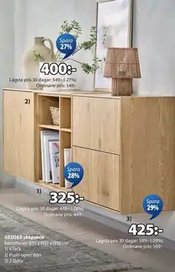 JYSK GEDSER skåpserie, SEK 425 erbjuda