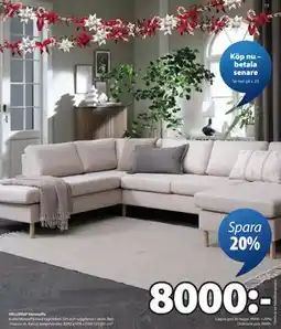 JYSK HELLERUP hörnsoffa, SEK 8000 erbjuda