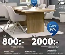 JYSK ROSTRUP matstol, SEK 800 erbjuda