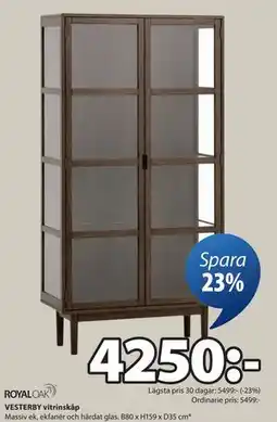JYSK VESTERBY vitrinskåp, SEK 4250 erbjuda