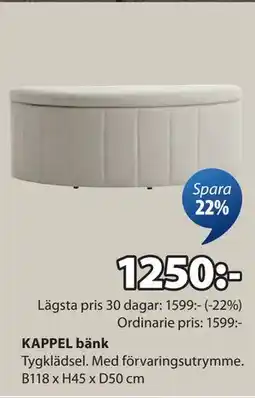 JYSK KAPPEL bänk, SEK 1250 erbjuda