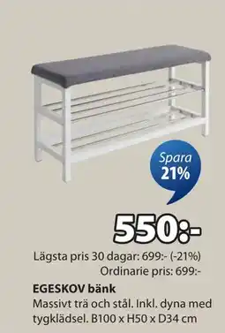 JYSK EGESKOV bänk, SEK 550 erbjuda