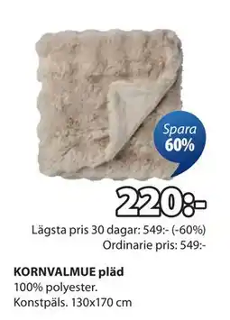 JYSK KORNVALMUE pläd, SEK 220 erbjuda