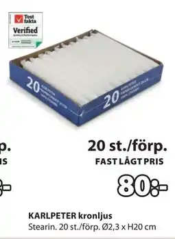 JYSK KARLPETER kronljus, SEK 80 erbjuda