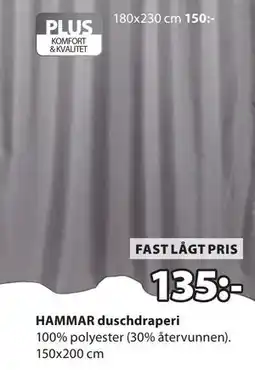 JYSK HAMMAR duschdraperi erbjuda