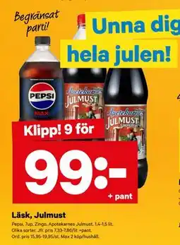 City Gross Läsk, Julmust, SEK 99 erbjuda