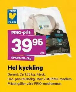 City Gross Hel kyckling, Pris i appen erbjuda