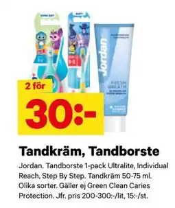City Gross Tandkräm, Tandborste, SEK 30 erbjuda