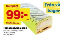 City Gross Prinsesstubbe grön, SEK 99 erbjuda