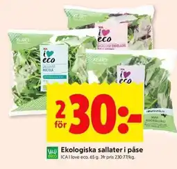 ICA Kvantum ICA Ekologiska sallater i påse erbjuda