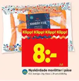 ICA Kvantum ICA Nyskördade morötter i påse erbjuda