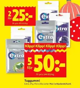 ICA Kvantum Extra Tuggummi erbjuda