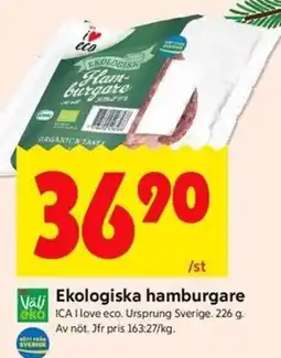 ICA Kvantum ICA Ekologiska hamburgare erbjuda