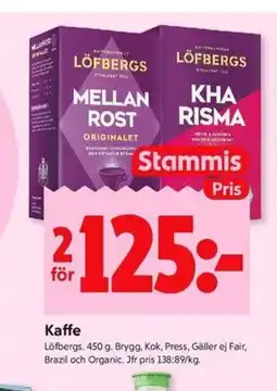 ICA Kvantum Löfbergs Kaffe erbjuda