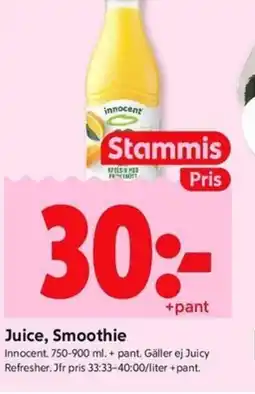 ICA Kvantum Innocent Juice, Smoothie erbjuda
