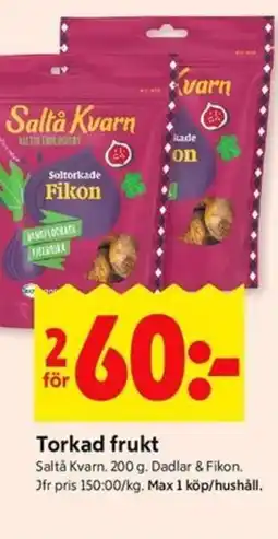 ICA Kvantum Saltå Kvarn Torkad frukt erbjuda