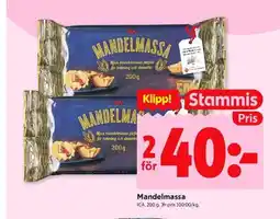 ICA Kvantum ICA Mandelmassa erbjuda