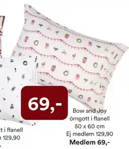 Hemtex Bow and Joy örngott i flanell 50 x 60 cm, SEK 129.9, Medlemspris erbjuda