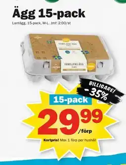Pekås Ägg 15-pack, Medlemspris erbjuda